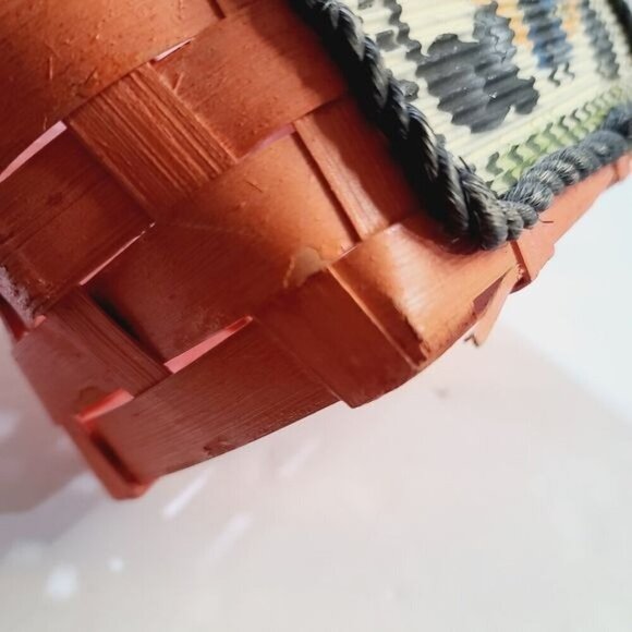 Vintage Orange Wicker Hand Painted Halloween Witch Cat Basket - Picture 4 of 12